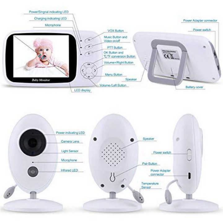 Máy báo khóc trông em bé có màn hình kiêm camera 3.5inch VB603 - The Royal Furniture