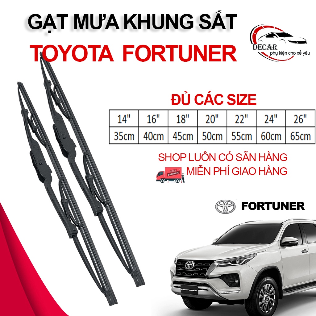 [TOYOTA FORTUNER] 1 cặp gạt nước mưa xe ô tô, lưỡi gạt mưa silicon xe oto thông minh xe Toyota Fortuner