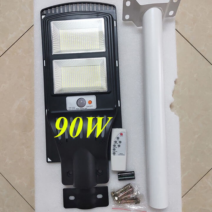 Đèn đường năng lượng mặt trời cảm biến ánh sáng 90W, đèn sân vườn năng lượng mặt trời