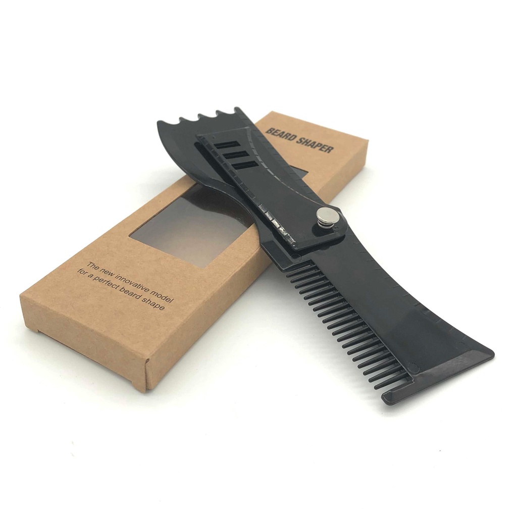 XIANTIN Lược Chải Tóc Dê 360 Độ Cho Nam°Thước Xoay Tạo Kiểu Râu Màu Đen Có Thể Điều Chỉnh