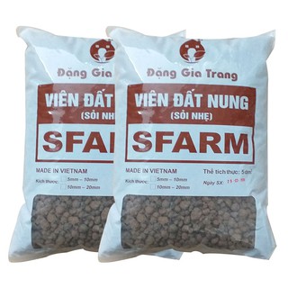 Túi 5dm3 - Viên đất nung (sỏi nhẹ) Sfarm kích thước 5 - 10mm