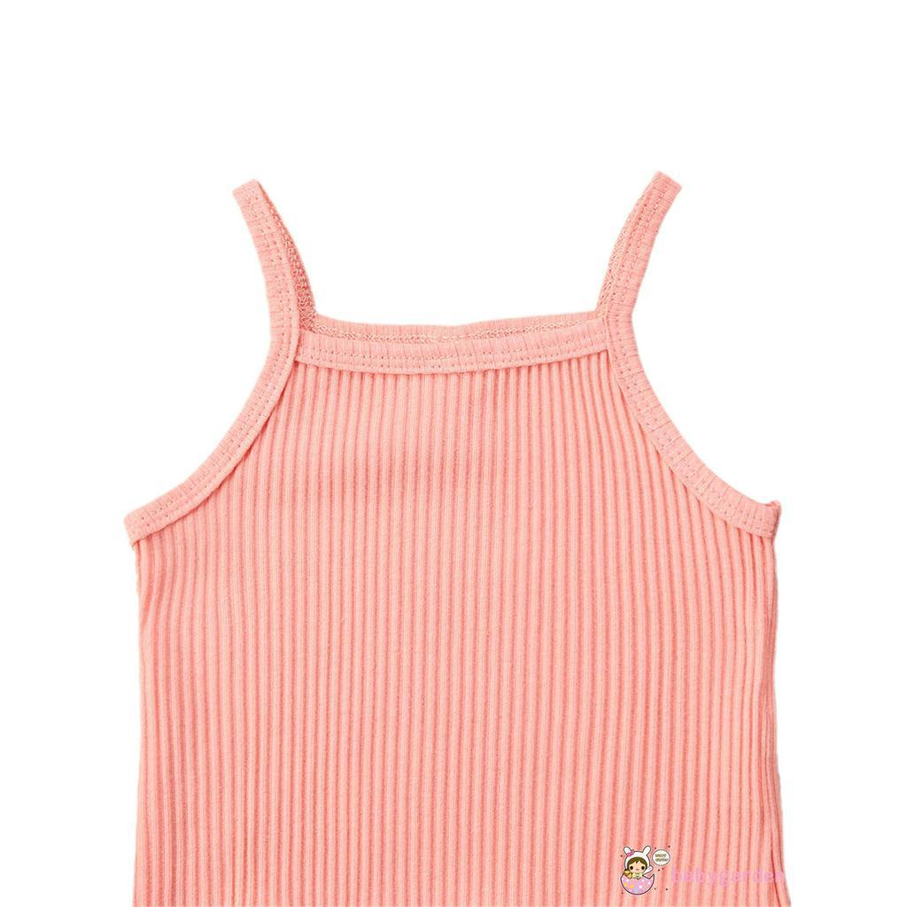 Set áo 2 dây + quần short kẻ sọc dành cho bé gái