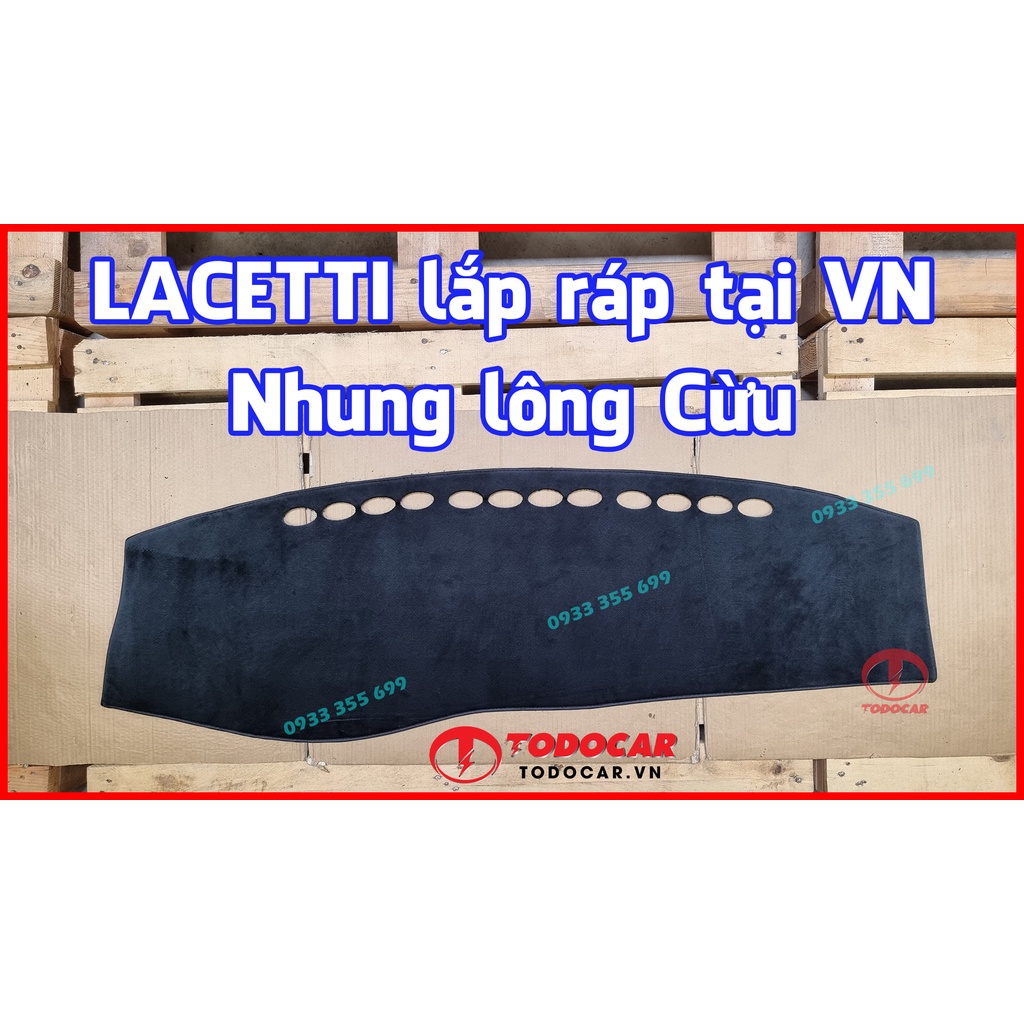 Thảm Taplo CHEVROLET LACETTI bằng Nhung lông Cừu hoặc Da vân Carbon, Da vân Gỗ