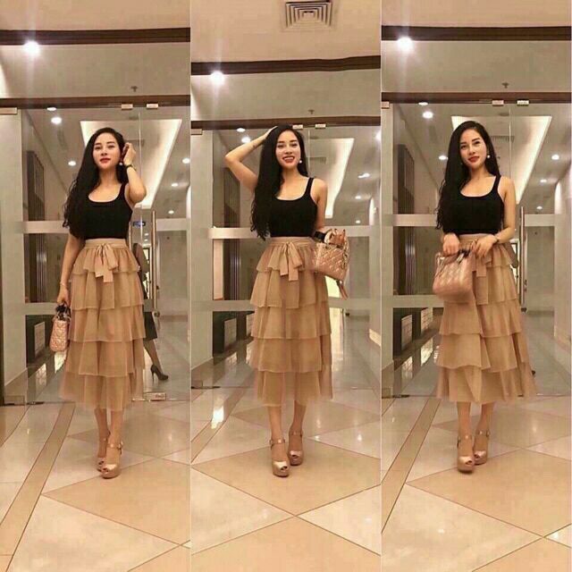 Chân váy nhũ 5 tầng dài chuẩn QC loại 1 siêu xinh | BigBuy360 - bigbuy360.vn