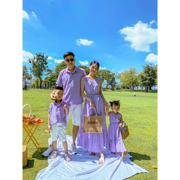 Đồ Gia Đình Đi Du Lịch - Tone Tím mộng mơ Mix Hoa Nhí Dễ Thương ạ💕  By Famawa