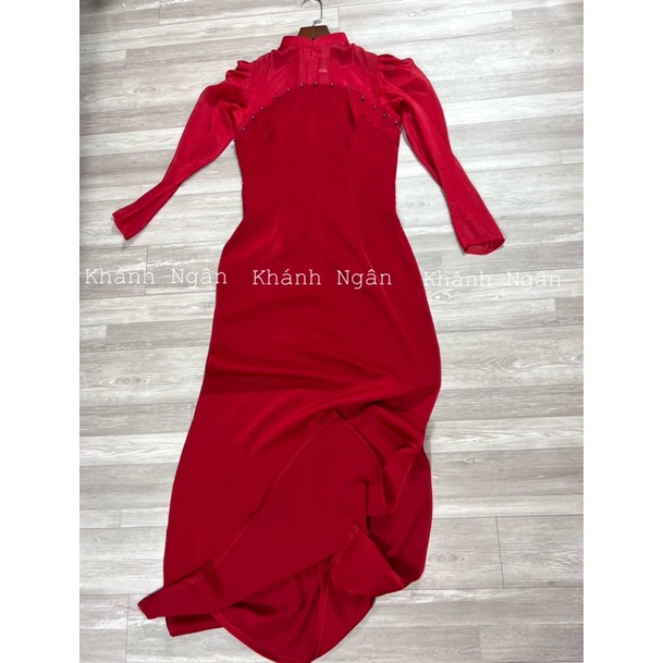 Áo dài cách tân vai bồng hiện đại tinh tế sang chảnh Hà Nhiên