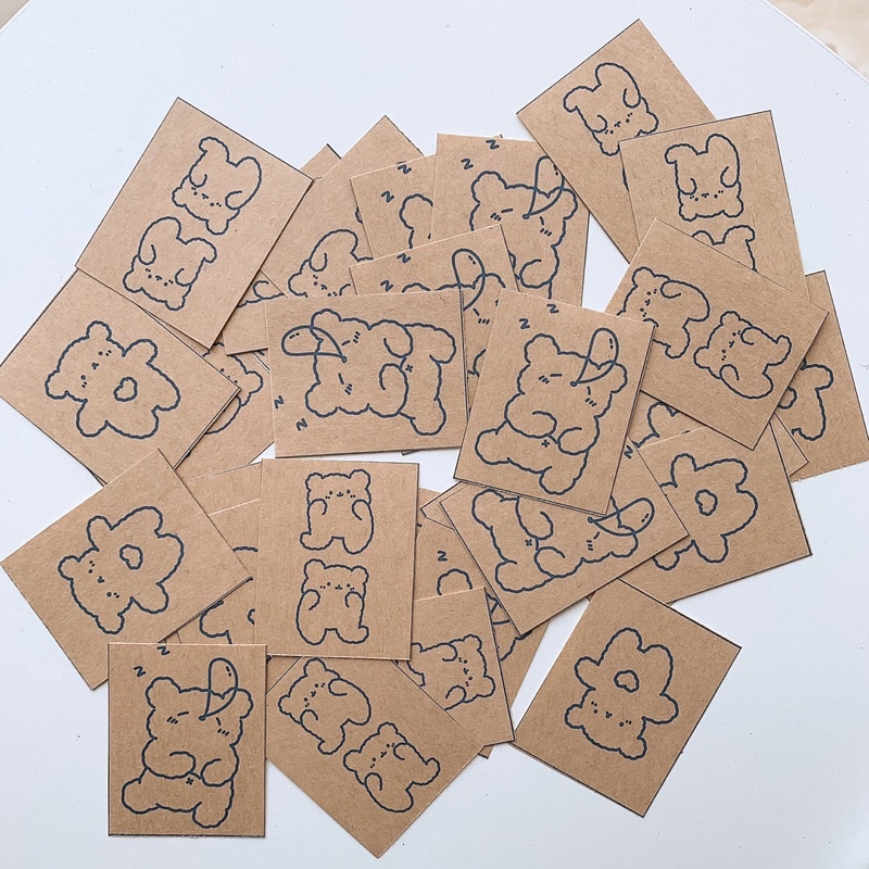 Set 30 sticker hình gấu dán niêm phong gói hàng, gói quà