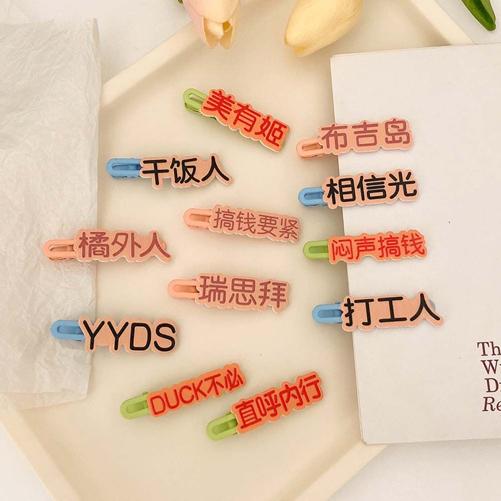 Kẹp tóc bằng nhựa resin màu kẹo hình học hoạt hình vui nhộn phong cách Hàn Quốc cho nữ