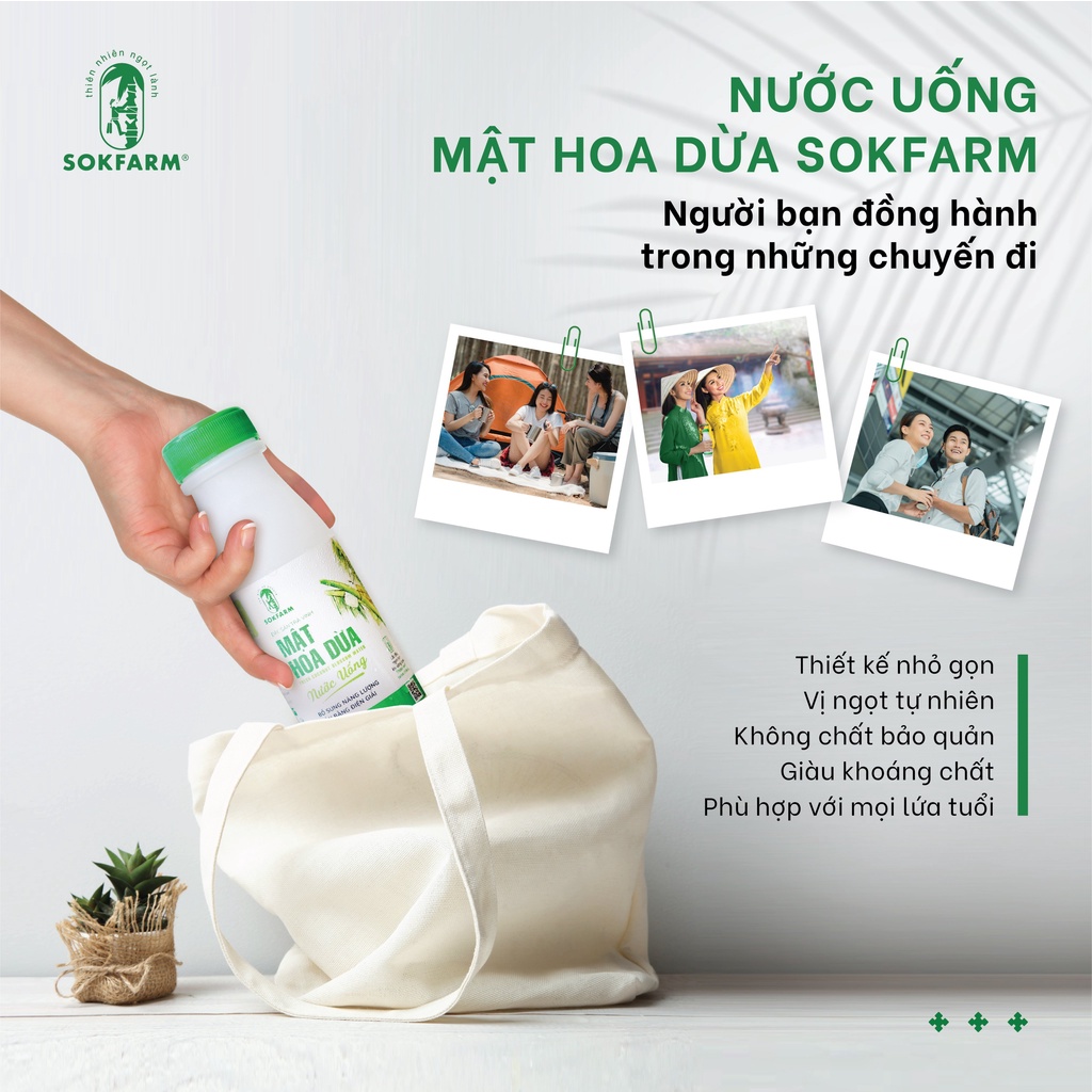 Nước Uống Mật Hoa Dừa Sokfarm bù khoáng bù điện giải