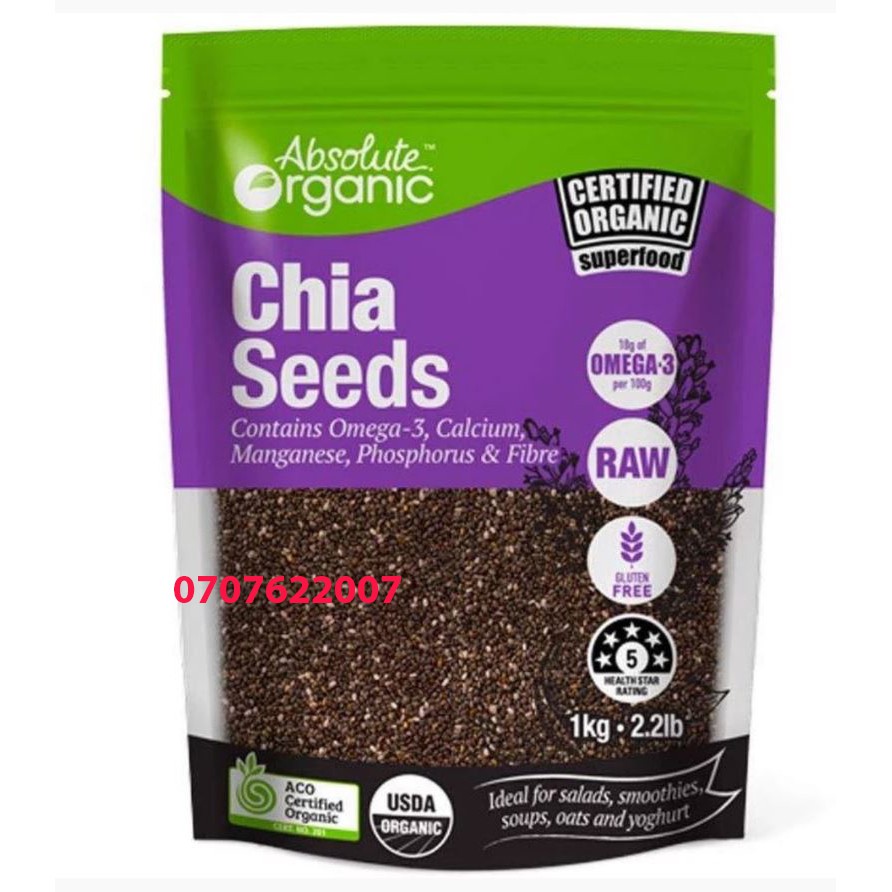 Hạt chia Seeds Úc Absolute Organic-1kg