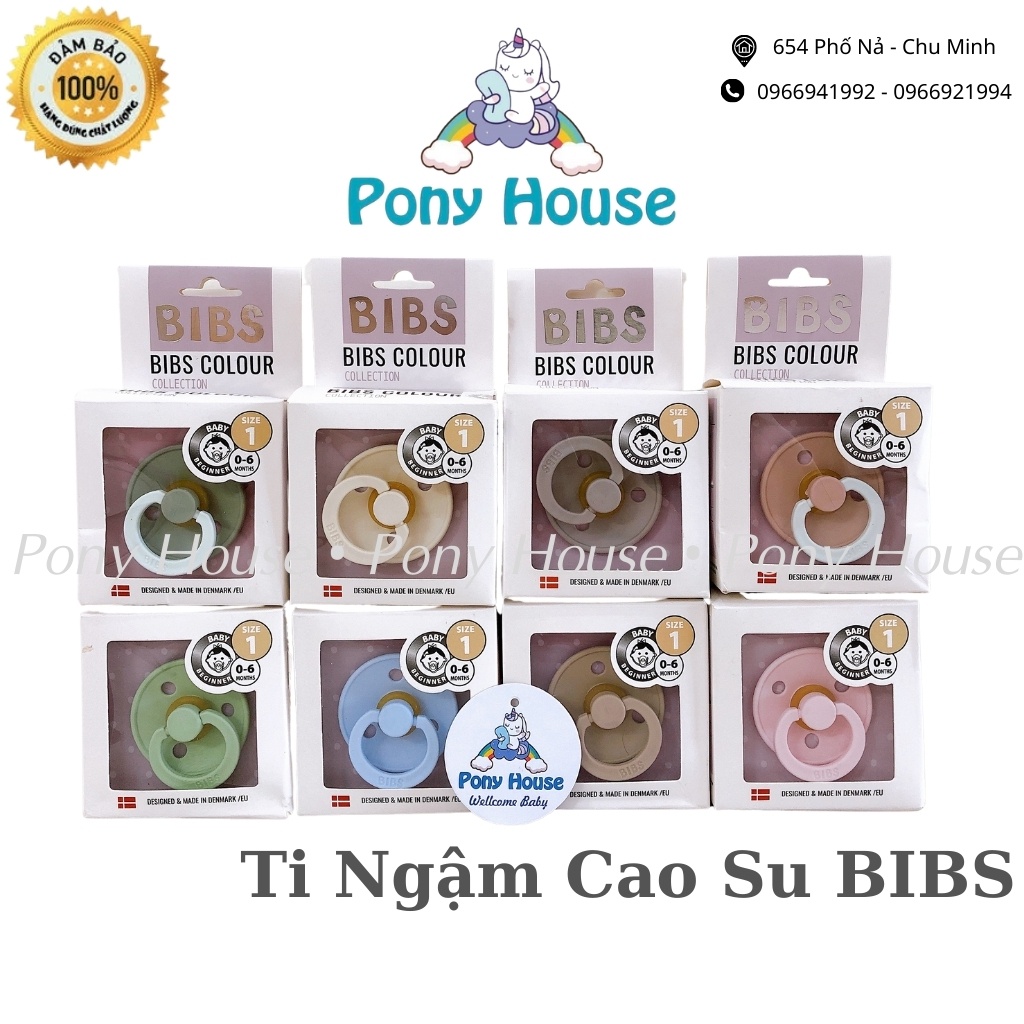 Ti Giả Bibs/ Ti Ngậm Bibs Đan Mạch Cao Su Mềm Tặng Kèm Nắp Trứng Sz 0-6M/6-18M