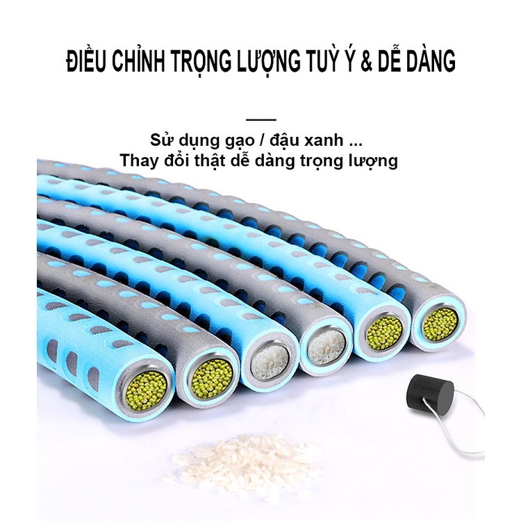 DODODIOS Vòng lắc eo giảm mỡ bụng ống thép bọc mút xốp lắp ghép cao cấp - Sản phẩm chính hãng - Kim Loai