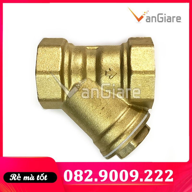 Van y lọc (lọc rác ống nước) đồng thau ren 21 27 34