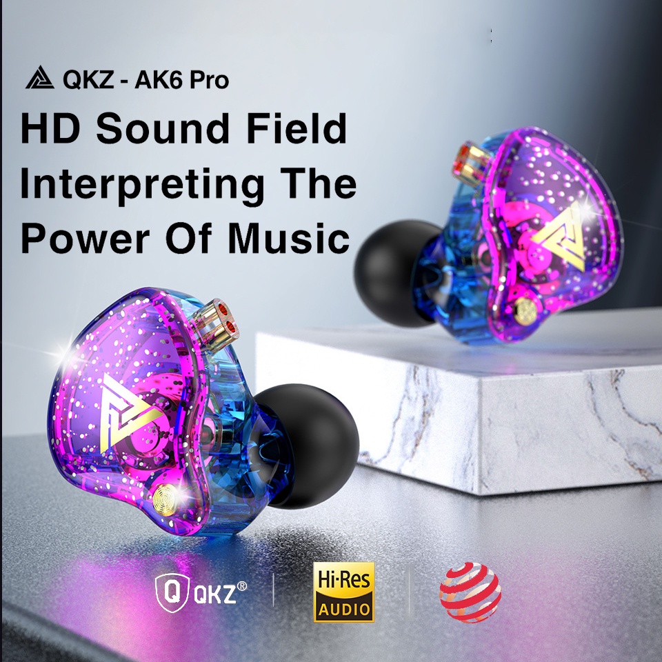 Tai Nghe Nhét Tai QKZ AK6 Pro Dynamic 1DD Âm Thanh HIFI Sống Động Có Dây Cáp Tháo Rời Được
