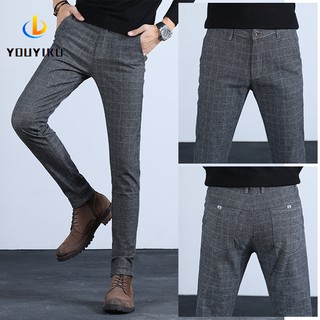 Quần Áo Nam Thu Đông 2020 Quần Áo Nam Phong Cách Hồng Kông Quần Thường Ngày Chính Hãng Hàn Quốc Slim-fit Quần Ống Thẳng Kẻ Sọc Quần Công Sở Quần Thường Ngày Kẻ Sọc Quần Bé Trai Quần Áo Đại Học Phong Cách Anh Tất Cả