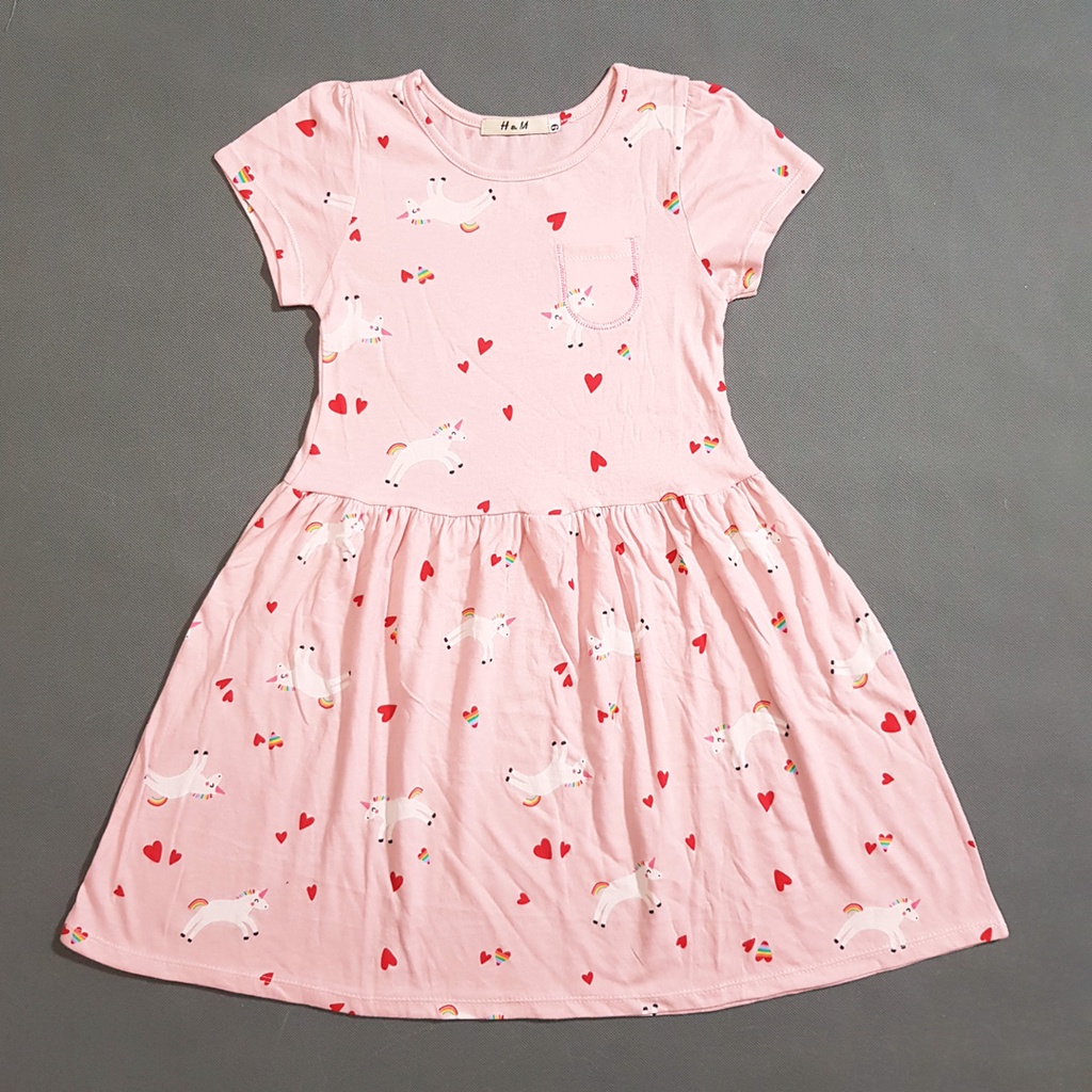 Đầm thun cotton ngựa pony, hoa nhí dể thương mát mẻ cho bé gái