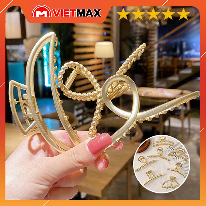 Kẹp Tóc - Cặp Tóc Càng Cua Kim Loại Vàng  Phong Cách Hàn Quốc