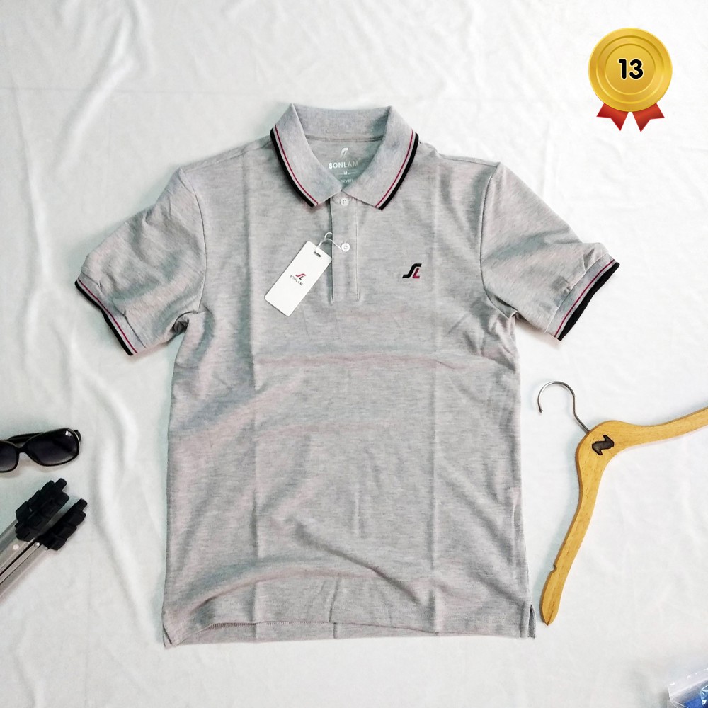 Áo Thun Nam Có Cổ ⚡️ Hàng VNXK Cao Cấp ⚡️ Áo Thun Nam Polo Sonlam V1 Màu Xám Ghi | BigBuy360 - bigbuy360.vn