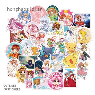 1 bộ 50 miếng dán trang trí sổ tay hình thủ lĩnh thẻ bài Sakura