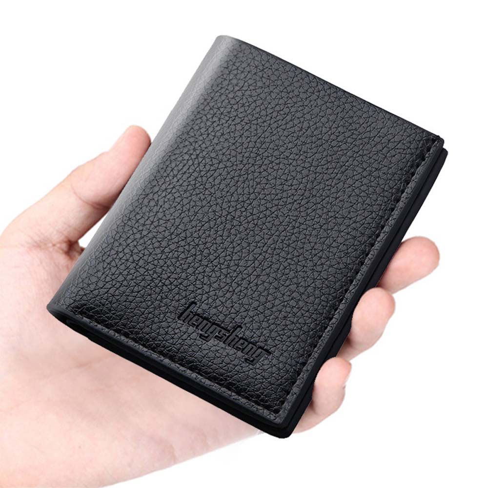 Ví Bằng Da Pu Siêu Mỏng Nhiều Ngăn Dùng Đựng Thẻ Đa Chức Năng Cho Nam