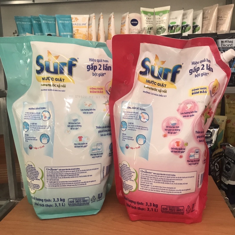 Nước Giặt Surf Hương Nước Xả Vải 3,3kg