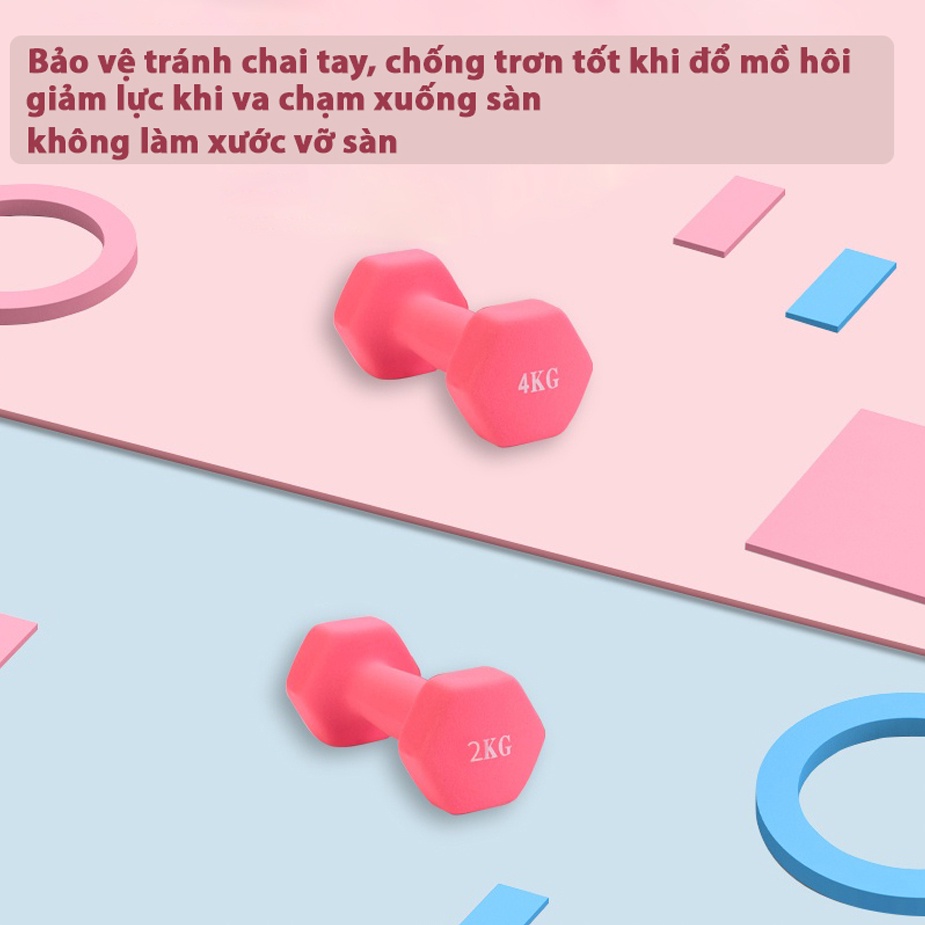 Tạ Tay, Tạ Đơn Tập Yoga, Gym Bọc Cao Su Chống Trơn Trượt Dành Cho Cả Nam Và Nữ Tập Luyện Tại Nhà Chính Hãng Eros Store