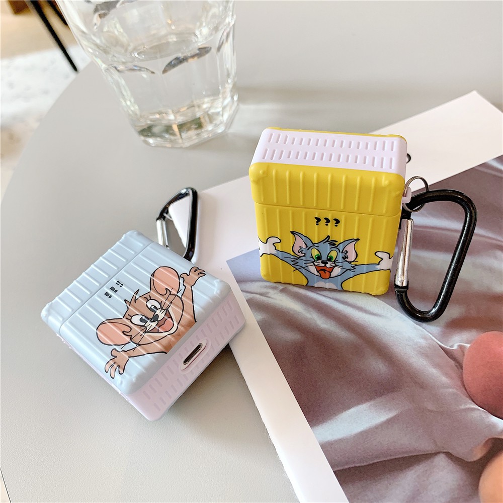 Vỏ Đựng Bảo Vệ Hộp Sạc Tai Nghe Airpods 1 / 2 Bằng Silicone Ngộ Nghĩnh
