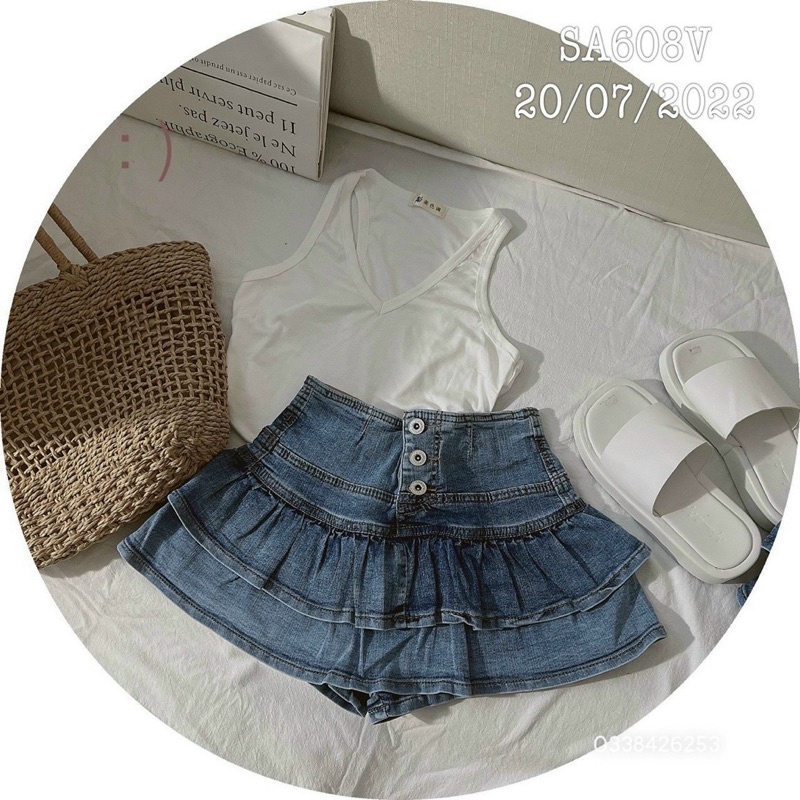 váy jean 2 tầng xoè siêu xinh
