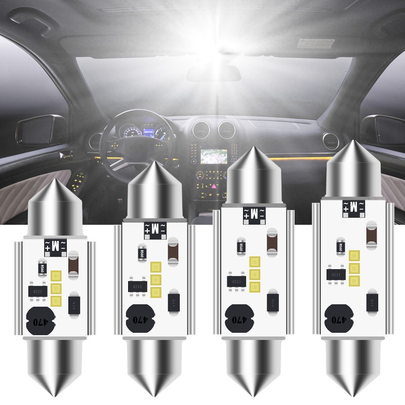 1 Đèn LED CANBUS C5W 12V-24V CSP Blub 31mm 36mm 39mm 41mm Gắn Trần Xe Hơi