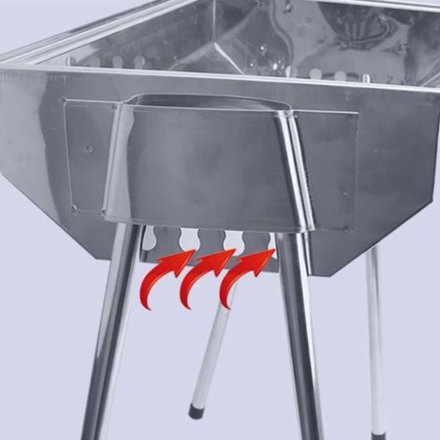[Tặng kẹp inox nướng thịt] Bếp nướng than hoa - Thay đổi chiều cao - cỡ ĐẠI - chất liệu Inox cao cấp - An toàn vệ sinh