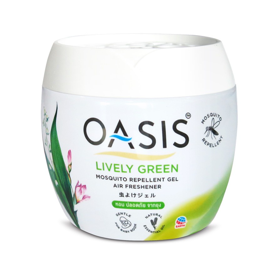 Sáp thơm đuổi muỗi OASIS Hương hoa Huệ Tây 180gr chất lượng Thái Lan cao cấp mosquito repellent gel Lively Green