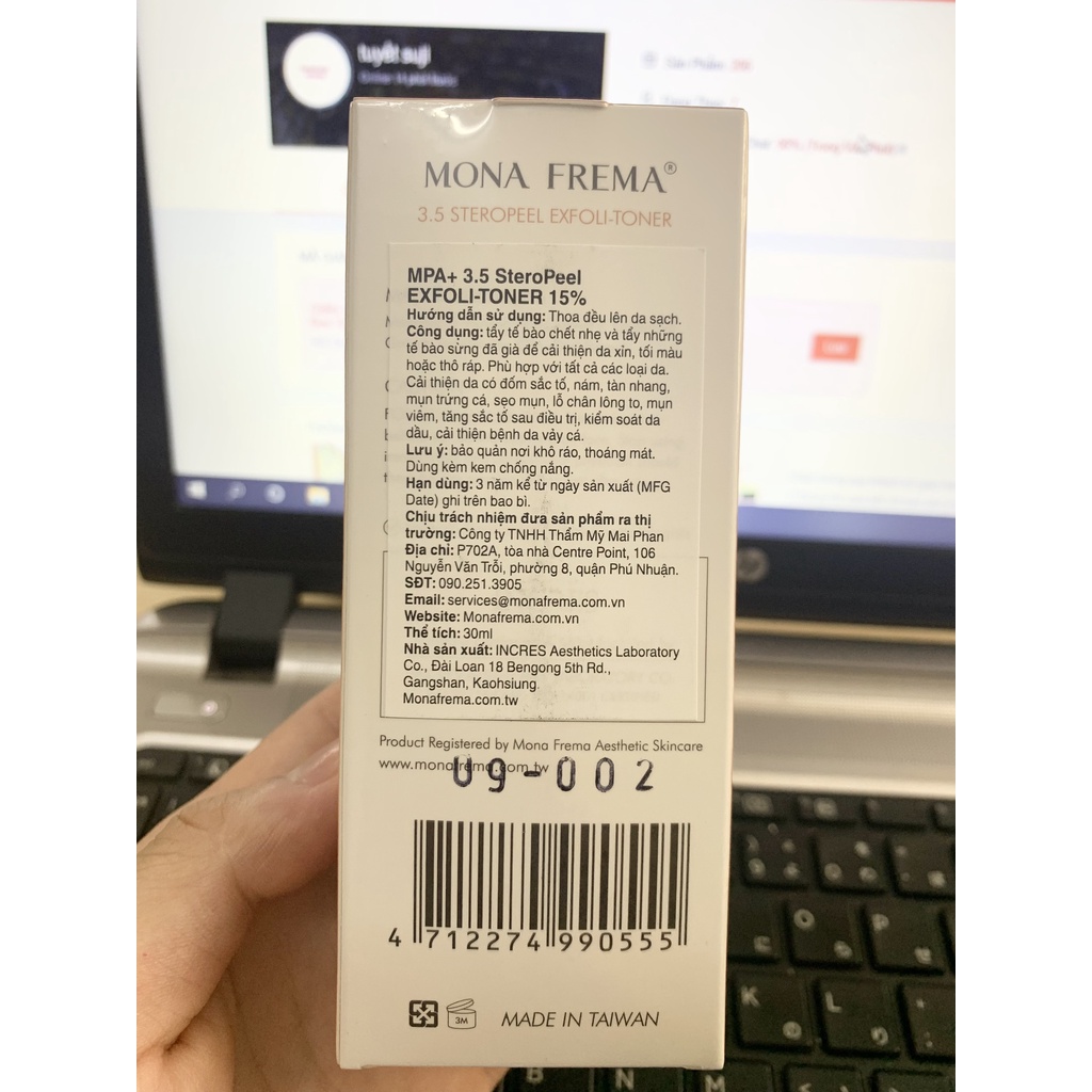 Dung dịch tẩy da chết hoá học MONA FREMA MPA MANDELIC + PYRUVIC ACID 15% 30ml