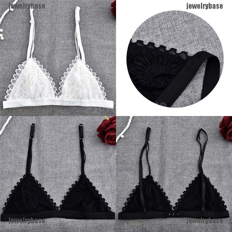 [Mã FASHIONT4WA2 giảm 10K đơn 50K] Áo ngực kiểu tam giác họa tiết ren hoa không có miếng đệm ngực dành nữ