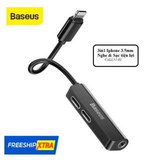 Bộ chia 1 thành 3 cổng Baseus, 2 cổng Lightning và 1 cổng 3.5