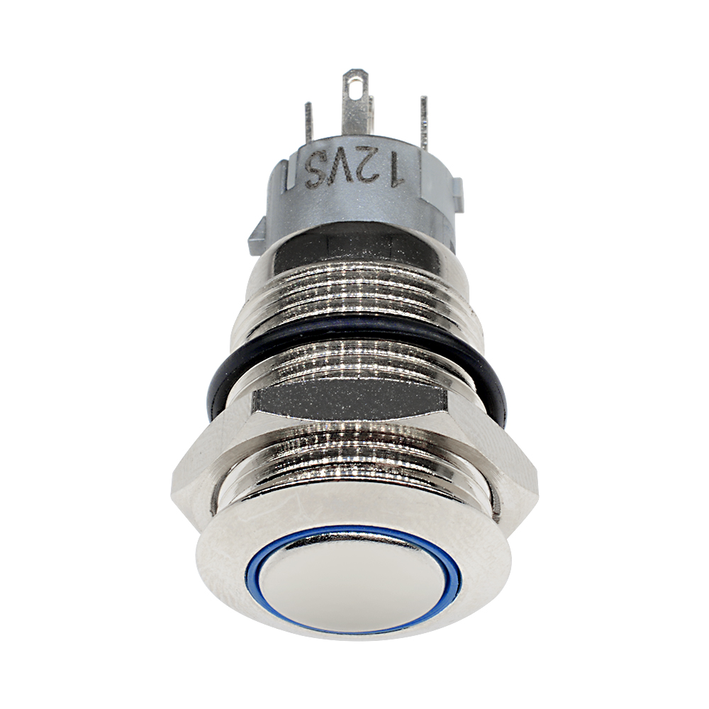 Công tắc tắt mở DIYMORE cho đèn LED Angel Eye bằng kim loại màu xanh lam 12V 5 chân 16mm