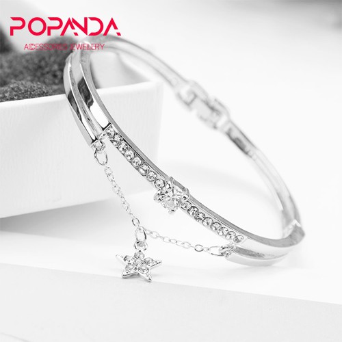 Vòng tay kiềng ngôi sao mạ titan đẹp tinh xảo đeo chung với đồng hồ phụ kiện trang sức thời trang hàn quốc 🔝🔝 Popanda