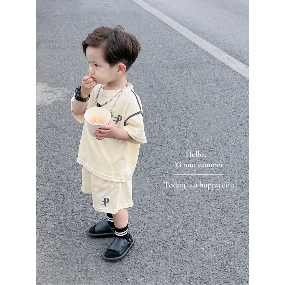 Bộ Đồ Ngắn Tay Thời Trang Mùa Hè Phong Cách Mới Mẻ Dành Cho Bé Trai