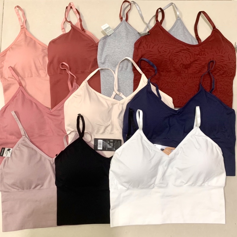ÁO CROPTOP 2 DÂY THUN DỆT KIM HÀNG XUẤT XỊN CÓ MÚT