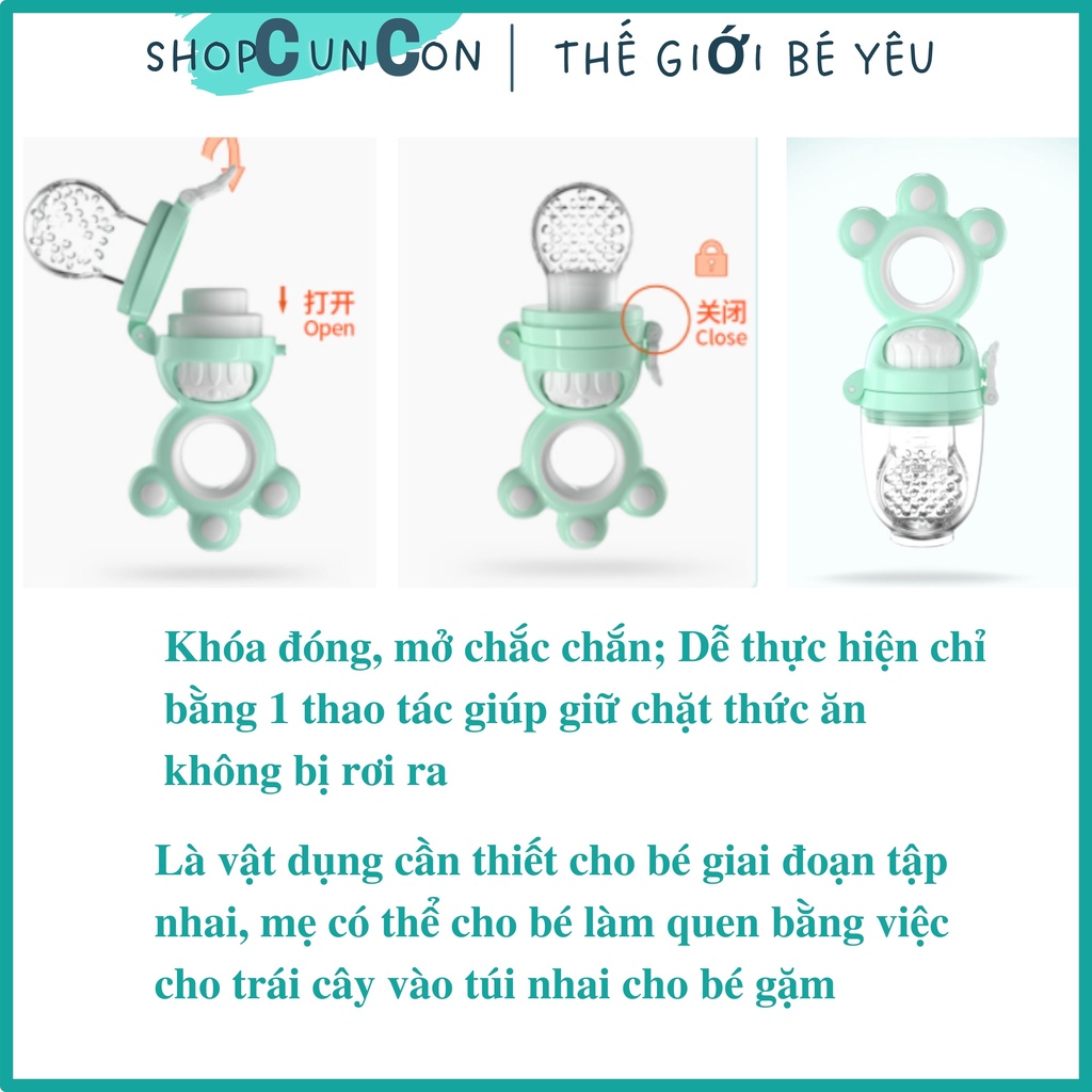 Túi nhai ăn dặm kết hợp gặm nướu 2 trong 1 siêu tiện lợi cho bé bắt đầu ăn dặm, giảm cảm giác ngứa nướu răng