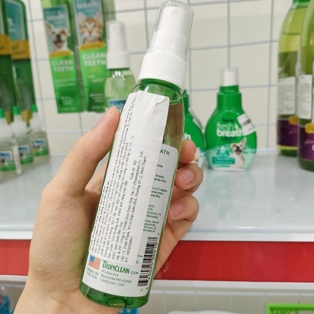 118ml - FRESH BREATH Chai xịt khử hôi miệng chó mèo - Fresh Breath Oral Care Spray