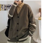 Áo cardigan nam form rộng, áo khoác nam mặc ngoài phối kẻ thời trang Unisex ulzzang