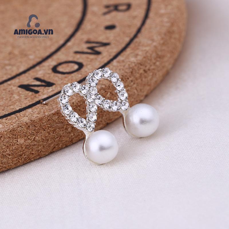 Khuyên Tai Đính Đá Kim Cương Nhân Tạo Lấp Lánh