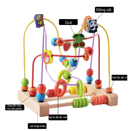 Đồ Chơi Cao Cấp - Mê Cung Luồn Hạt Hoa Quả &amp; Con Vật