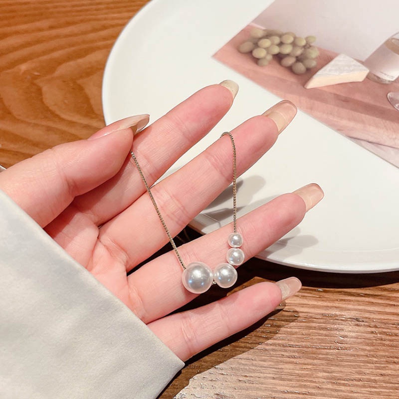 Vòng cổ ngọc trai hàn quốc mặt dây chuyền trái tim bướm choker cho phụ kiện trang sức phụ nữ