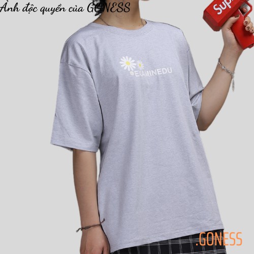 Áo thun nữ cổ tròn Goness trơn basic cotton phông form rộng oversize dáng xuông