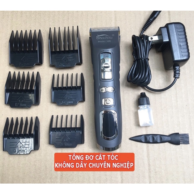 Tông đơ cắt tóc không giây Cao Cấp chuyên nghiệp Shouhow S09, dành cho barber và tiệm tó chuyên nghiệp