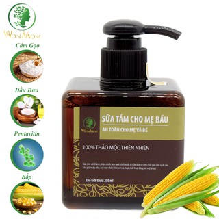 Sữa Tắm Cho Mẹ Bầu 250ml - 100% Thảo Mộc, Mềm Mại, Sáng Hồng Da - Wonmom (Việt Nam)