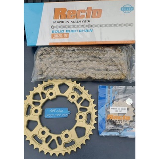 NSD RECTO DĨA NHÔM 7075 EXCITER 150 14T-42T-124L SÊN ĐEN