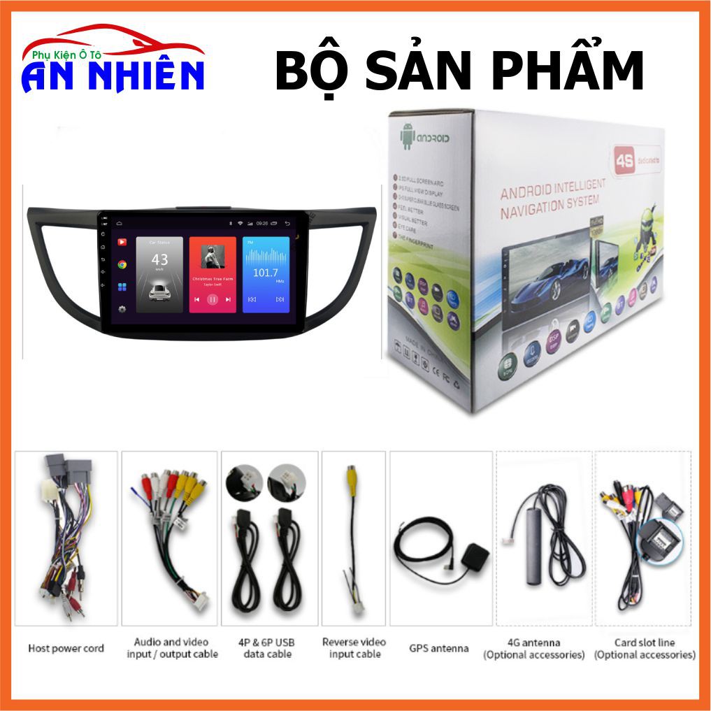 Màn Hình 10 inch Cho Xe CR-V (2012-2016) - Màn Hình DVD Android Tặng Mặt Dưỡng Giắc Zin(Canbus) Cho Honda CR-V