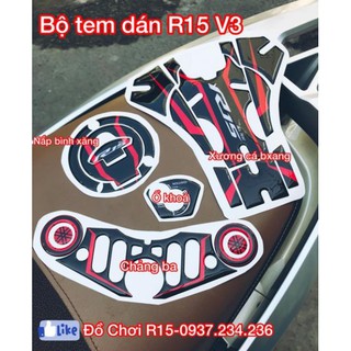 Bộ tem dán full R15 v3 - tem nắp bình xăng - tem xương cá - tem dán R15